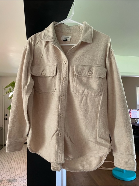 American Eagle Outfitters Tops - American Eagle Outfitters Beige Button-down Shirt Jacket